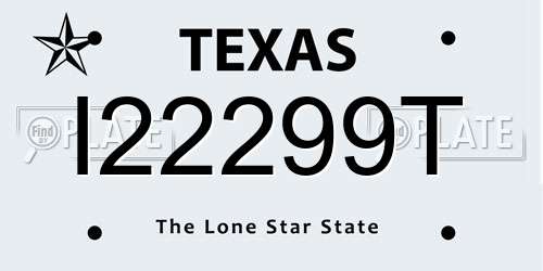 I22299T Texas License Plate