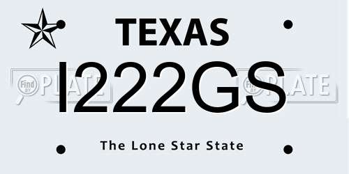 I222GS Texas License Plate