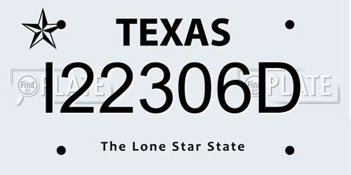 I22306D Texas License Plate