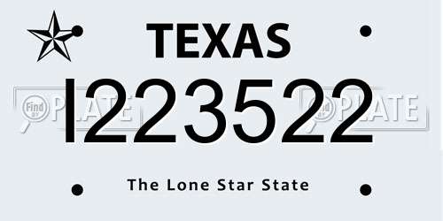 I223522 Texas License Plate