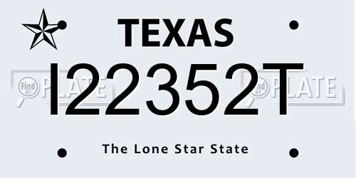 I22352T Texas License Plate