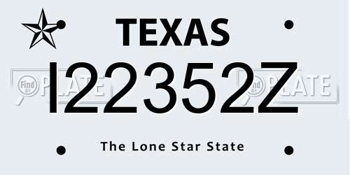 I22352Z Texas License Plate
