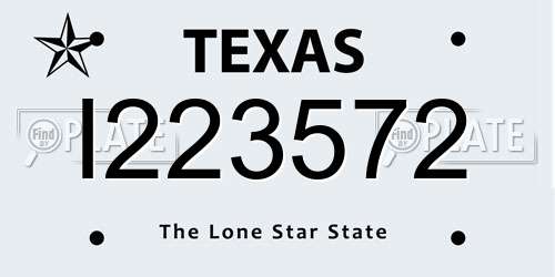 I223572 Texas License Plate