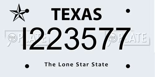 I223577 Texas License Plate