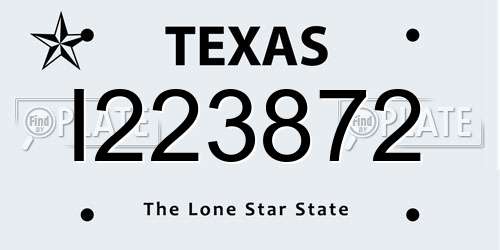 I223872 Texas License Plate