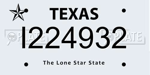 I224932 Texas License Plate