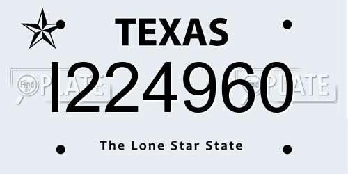 I224960 Texas License Plate