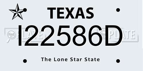 I22586D Texas License Plate