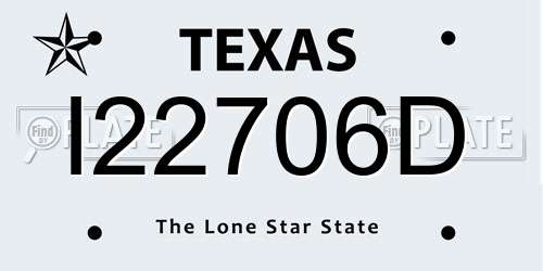 I22706D Texas License Plate