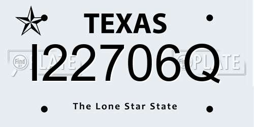 I22706Q Texas License Plate