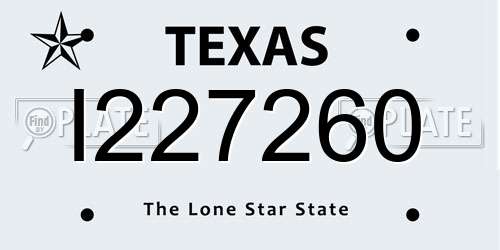 I227260 Texas License Plate