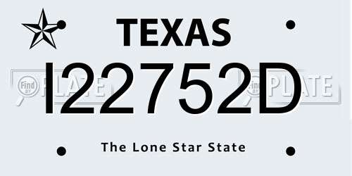 I22752D Texas License Plate