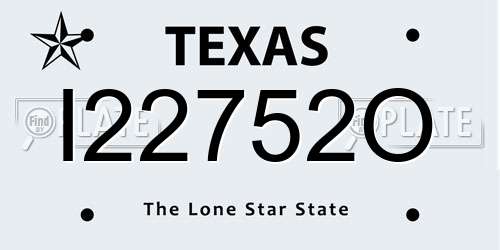 I22752O Texas License Plate