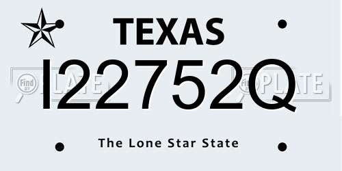 I22752Q Texas License Plate