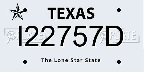 I22757D Texas License Plate