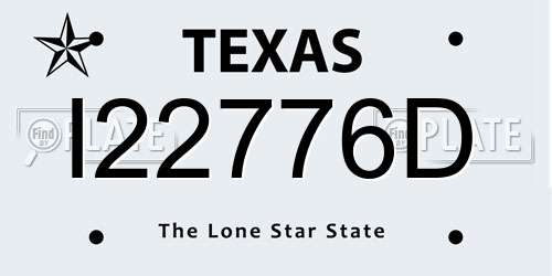 I22776D Texas License Plate