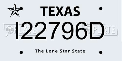 I22796D Texas License Plate