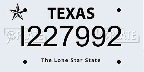 I227992 Texas License Plate