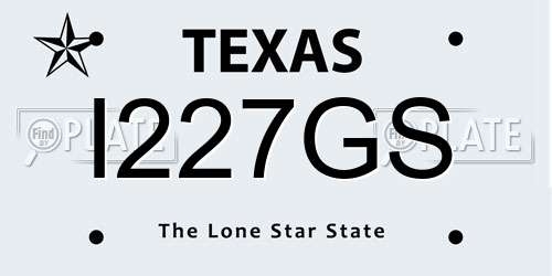 I227GS Texas License Plate