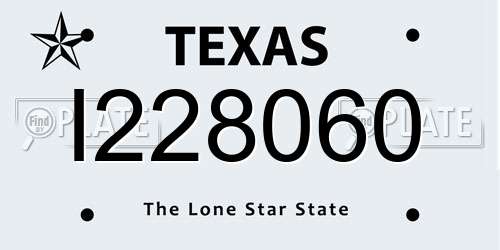 I228060 Texas License Plate