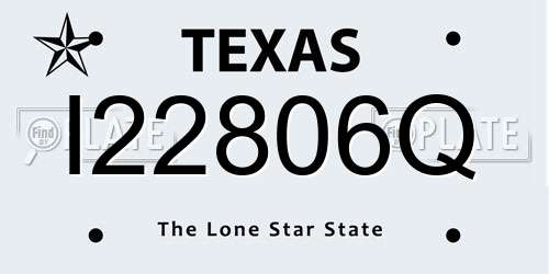 I22806Q Texas License Plate