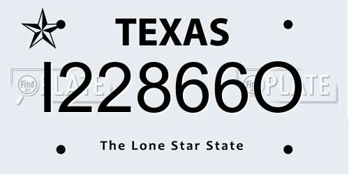 I22866O Texas License Plate