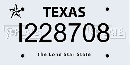 I228708 Texas License Plate