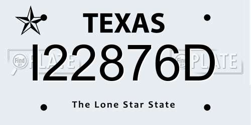 I22876D Texas License Plate