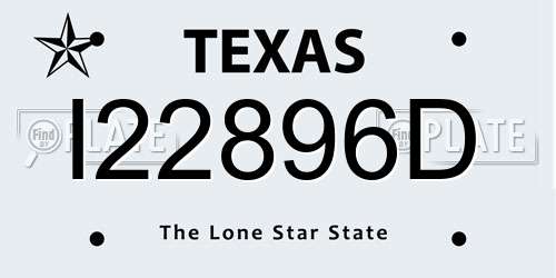 I22896D Texas License Plate