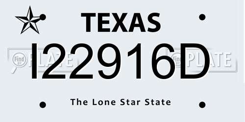 I22916D Texas License Plate