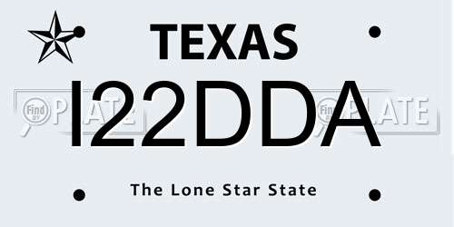 I22DDA Texas License Plate