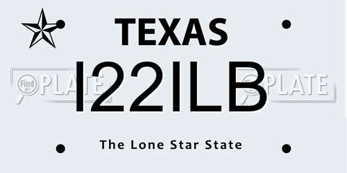I22ILB Texas License Plate