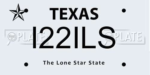 I22ILS Texas License Plate