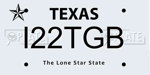 I22TGB Texas License Plate