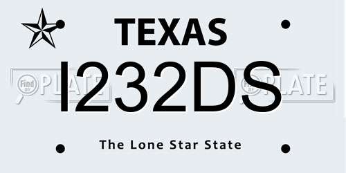 I232DS Texas License Plate
