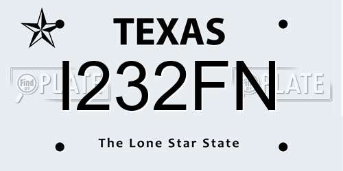 I232FN Texas License Plate