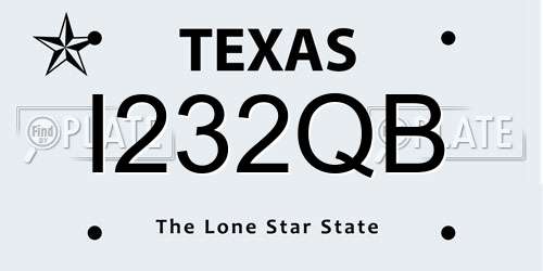 I232QB Texas License Plate
