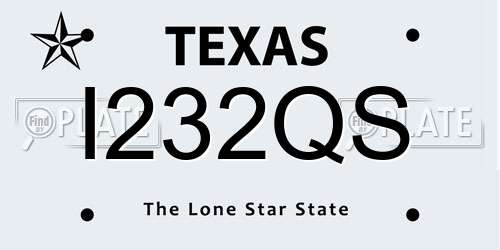 I232QS Texas License Plate