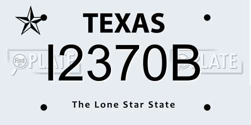 I2370B Texas License Plate