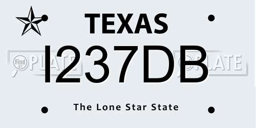 I237DB Texas License Plate