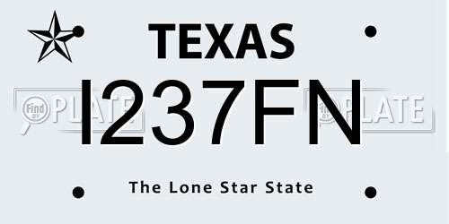 I237FN Texas License Plate