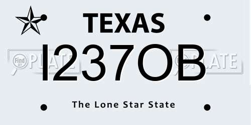 I237OB Texas License Plate
