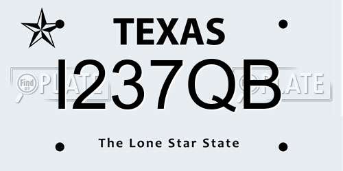 I237QB Texas License Plate