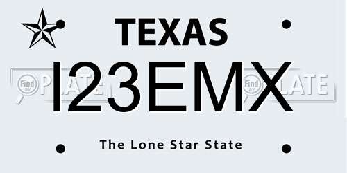 I23EMX Texas License Plate