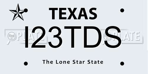 I23TDS Texas License Plate