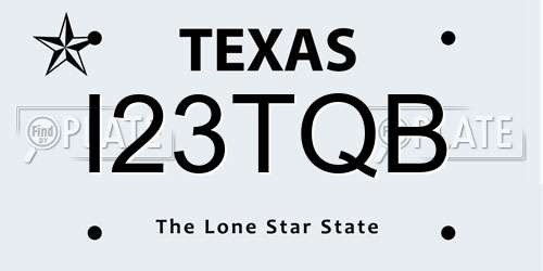 I23TQB Texas License Plate