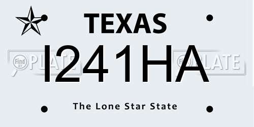 I241HA Texas License Plate