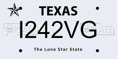 I242VG Texas License Plate