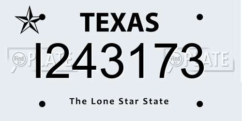 I243173 Texas License Plate