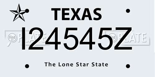 I24545Z Texas License Plate